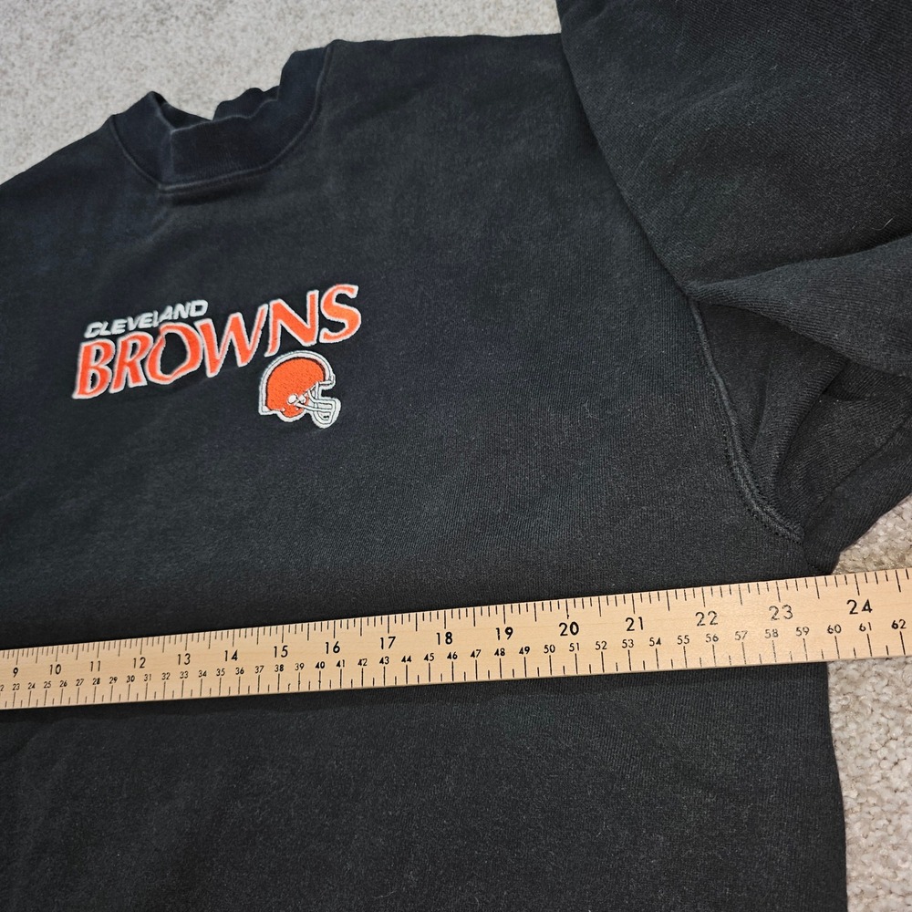 Vintage Majestic Cleveland Browns Black Crewneck Sweatshirt Mens Size L USA - Picture 4 of 5